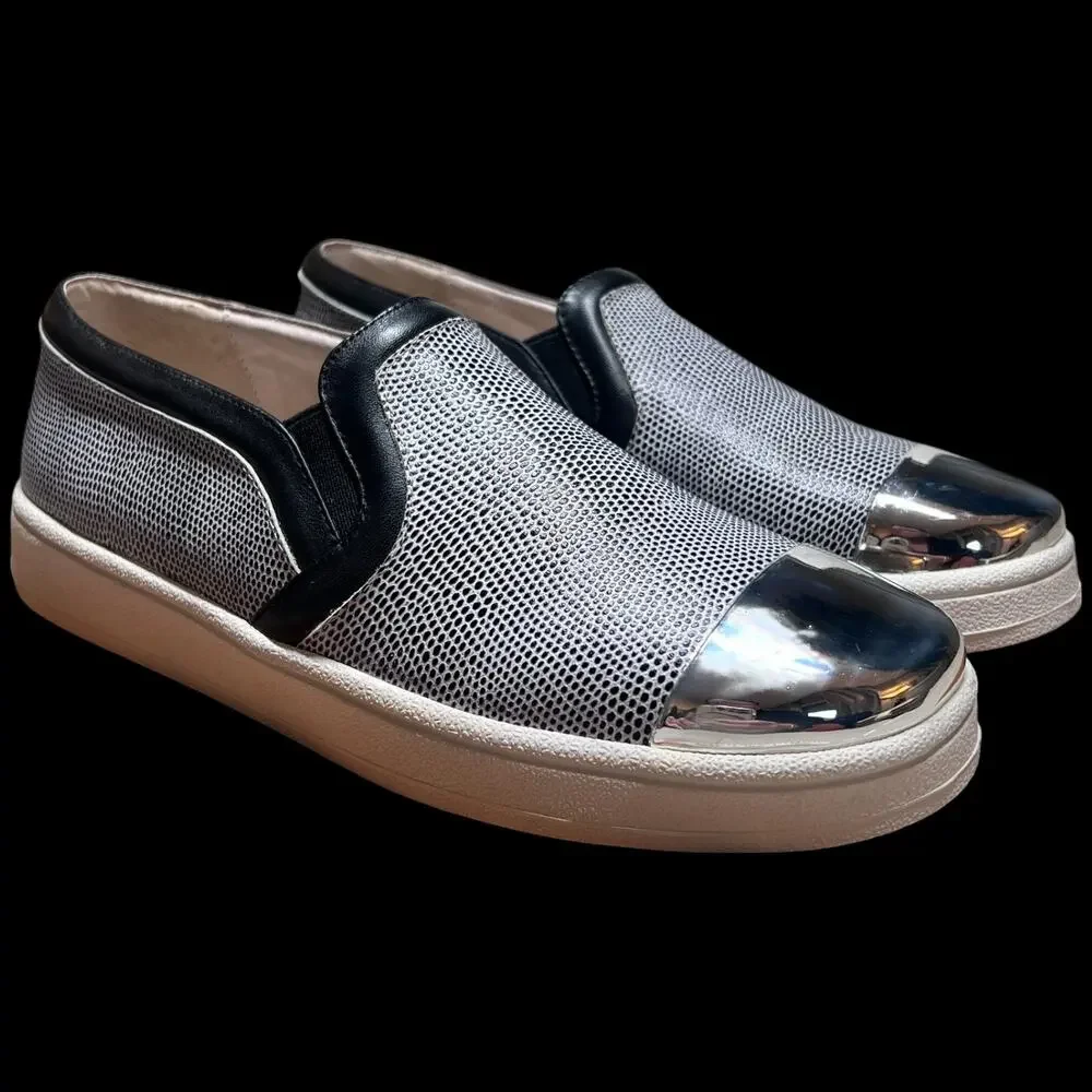 SOL SANA Daze SS Women's Size 40/US 9 Slate Pebble Metallic Loafers Shoes